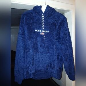 Ralph Lauren 90's Polo Sport Fleece Hoodie Navy blue size L